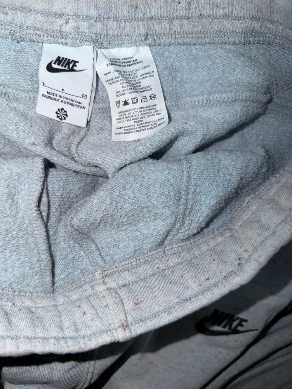 Nike Club Fleece Jogger Sweatpants Unisex Small DQ4665-412 Limestone Speckled - Picture 5 of 6